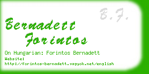 bernadett forintos business card